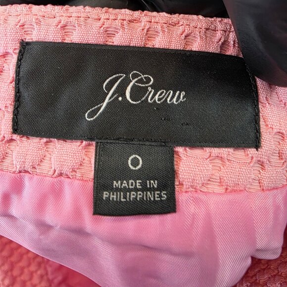 J.Crew Skirt Womens 0 Pink Textured Knit Stretch Pencil Lined Back Zip K5588 - Picture 6 of 10